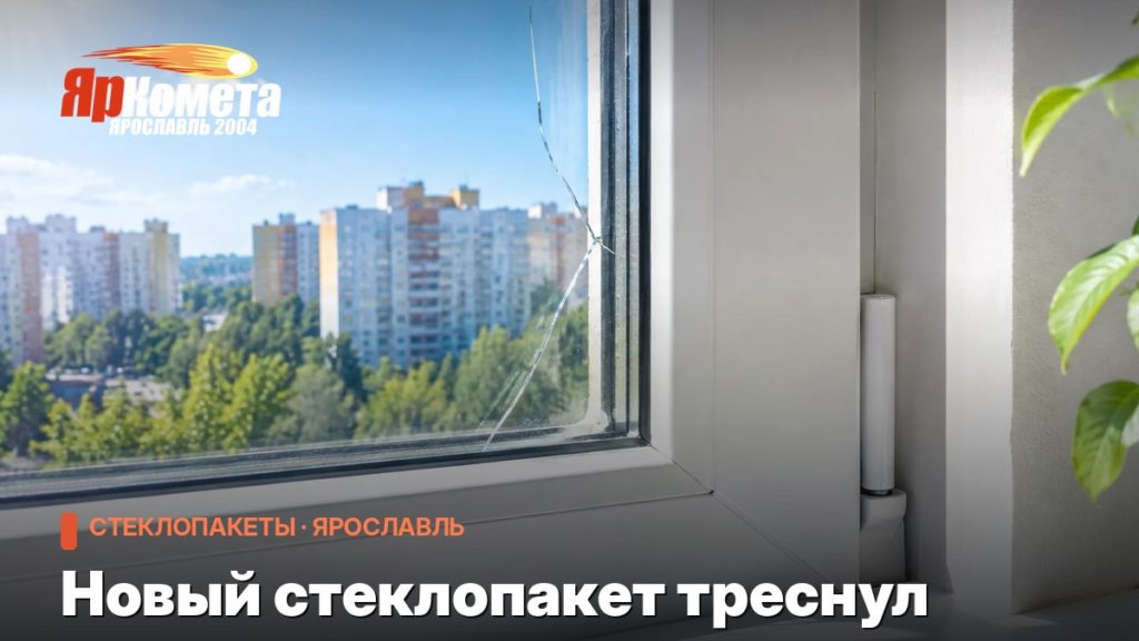 Новый стеклопакет треснул: термошок, перекос рамы, ошибка монтажа