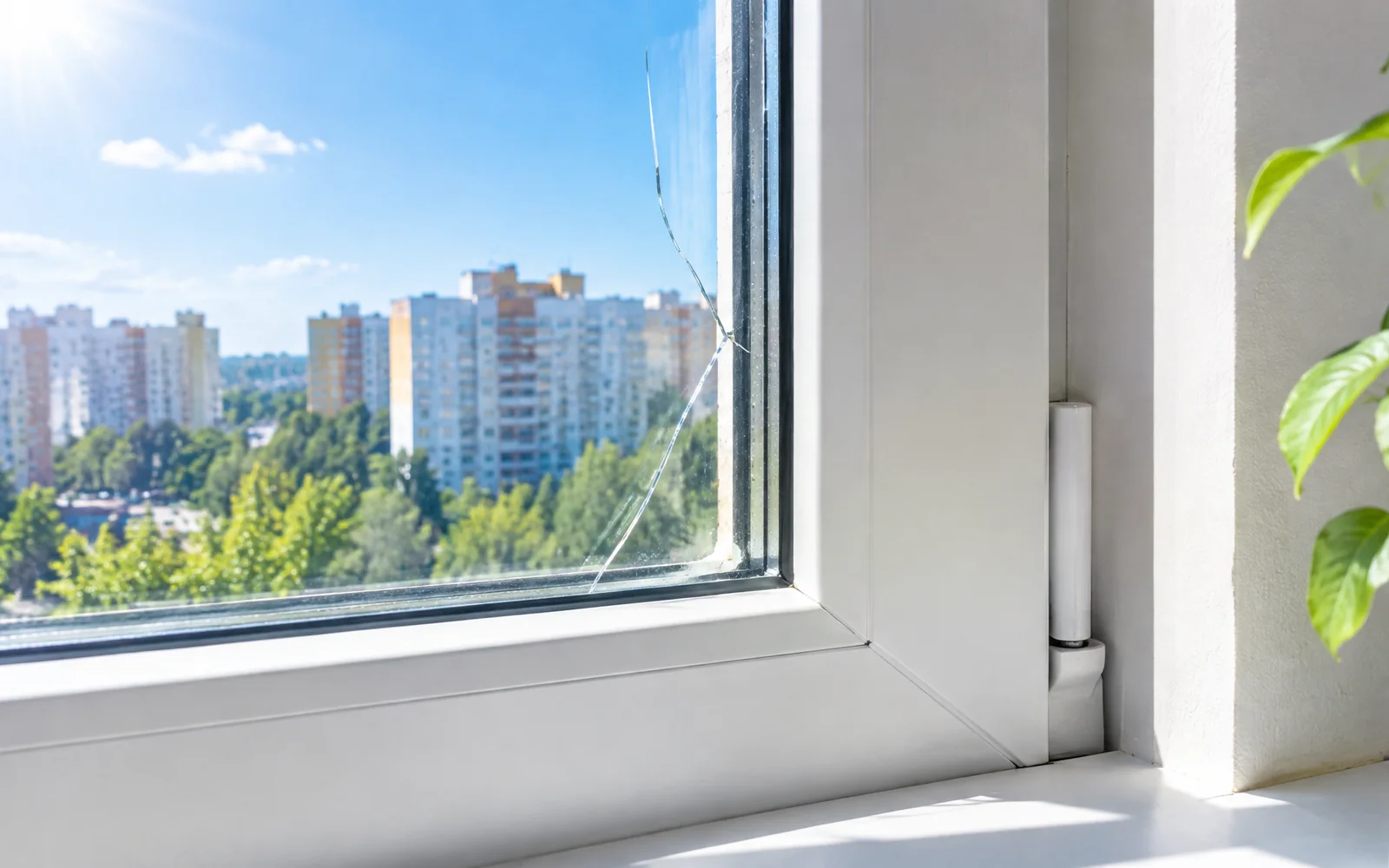 новый стеклопакет треснул: как это выглядит