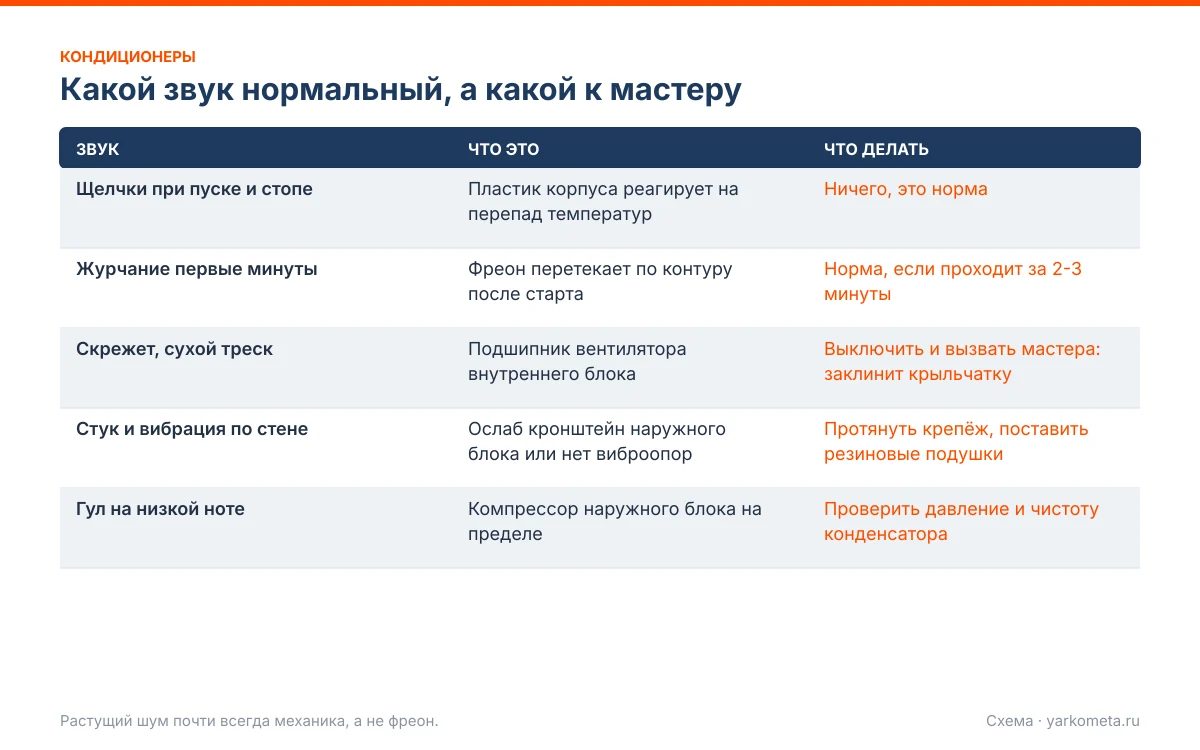 кондиционер шумит: схема