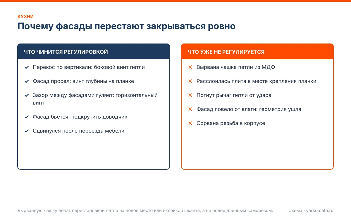 петли для кухонных шкафов: схема